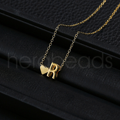 Alloy Letter Heart Pendant Necklaces for Women WGBB55E-14-1
