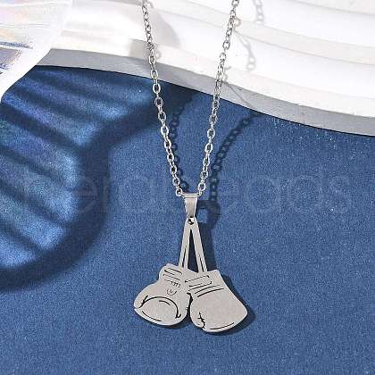 304 Stainless Steel Pendant Necklaces NJEW-Z073-04P-1