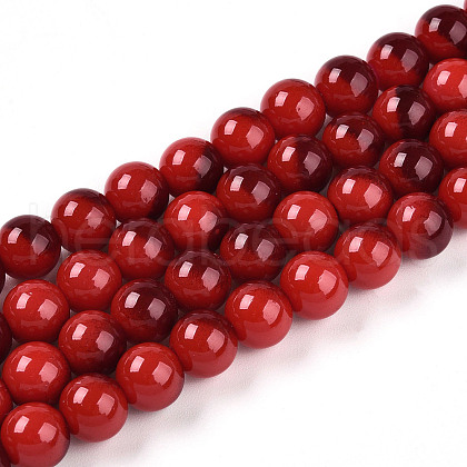 Baking Painted Glass Beads Strands DGLA-N012-8mm-10-1