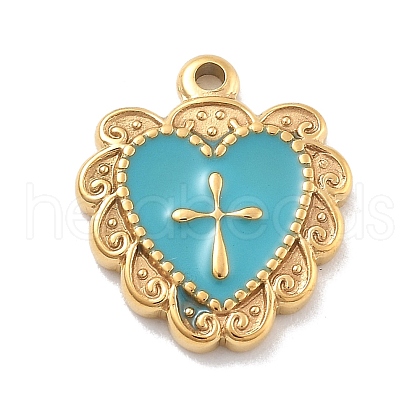 304 Stainless Steel Enamel Pendants STAS-M092-12G-05-1
