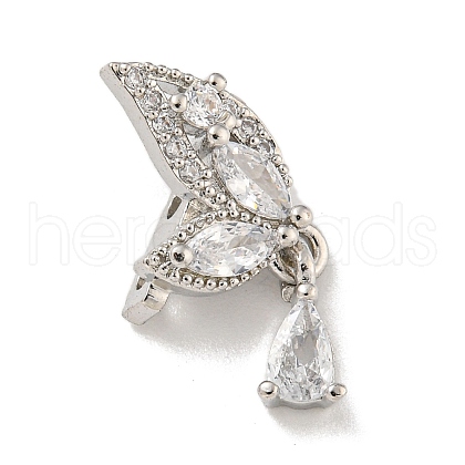 Butterfly Shape Brass Clear Cubic Spacer Bars KK-L075-010P-1