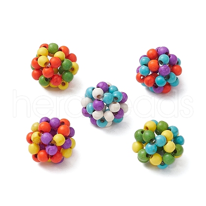 Round Woven Beads TURQ-JF-4MM-01-1