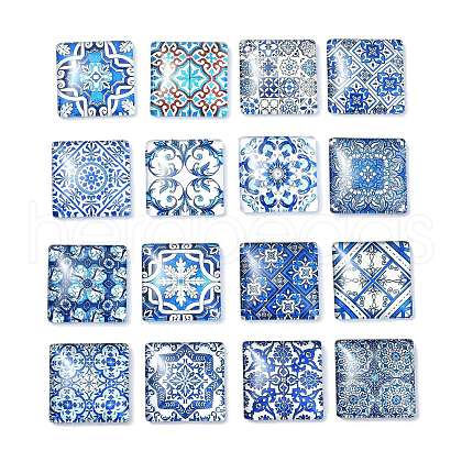 16Pcs Glass Cabochons GGLA-S059-02A-1
