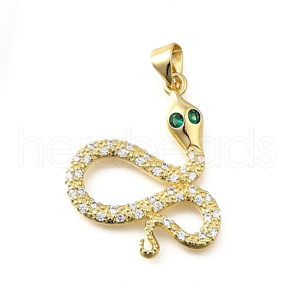 Brass Micro Pave Cubic Zirconia Pendants KK-Q066-08C-G-1