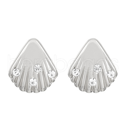 Shell Shape Alloy Crystal Rhinestone Stud Earrings FS-WG40A88-05-1