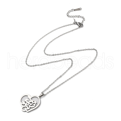 Non-Tarnish 304 Stainless Steel Pendant Necklaces NJEW-D047-03P-1