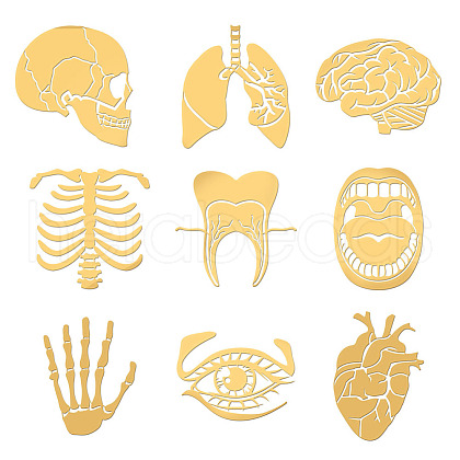 9Pcs 9 Styles Nickel Decoration Stickers DIY-WH0450-049-1