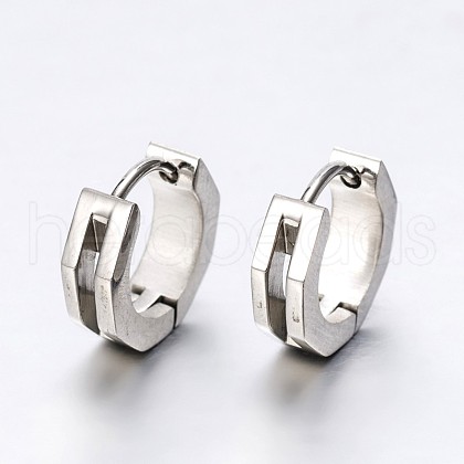 Fashionista Must-Have Unisex 304 Stainless Steel Huggie Hoop Earrings EJEW-G138-103P-1