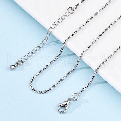 Brass Box Chains Necklaces for Women NJEW-D302-08P-1