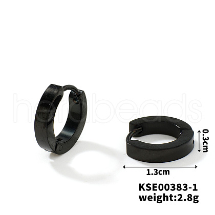 Fashionable Stainless Steel Mirror Polished Hoop Earrings for Hip-hop Street Style WQ4489-1-1