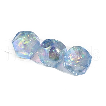 30Pcs Gradient Color & UV Plating Rainbow Iridescent Opaque Resin Beads PW-WG6C260-08-1