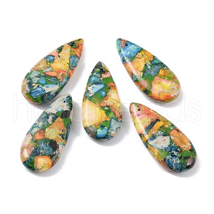 Dyed Synthetic Imperial Jasper Pendants G-P529-07B-1
