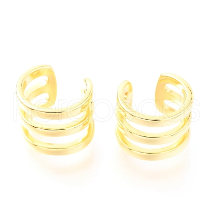 925 Sterling Silver Cuff Earrings EJEW-H124-12G-1