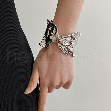 Fashionable Alloy Cuff Bangles for Women BJEW-K253-02P-1