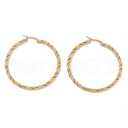 PVD Vacuum Plating 201 Stainless Steel Hoop Earrings EJEW-I309-62D-G-1