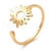 Ion Plating(IP) 304 Stainless Steel Sun Open Cuff Ring for Women X-RJEW-M149-05G-3