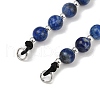 Natural Lapis Lazuli Round Beaded Adjustable Braided Polyester Cord Bracelet Making AJEW-JB01325-01-4