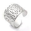 304 Stainless Steel Grooved Open Cuff Ring for Women RJEW-I098-25P-1