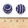 Stripe Pattern Polymer Clay Rhinestone Beads CLAY-NH0001-01J-3