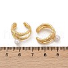 C-Shaped Brass Micro Pave Clear Cubic Zirconia Cuff Earrings EJEW-Z111-04G-02-5