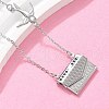 304 Stainless Steel Envolope & Bird Pendant Necklaces for Women NJEW-U037-01B-P-3