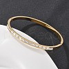 304 Stainless Steel Rhinestone Bangles for Women BJEW-Z092-08G-1