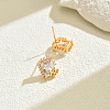 Brass Clear Cubic Zirconia Square Stud Earrings CO7467-5