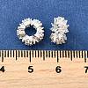 Flat Round Brass Micro Pave Cubic Zirconia Spacer Beads KK-L230-12S-2