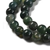 Natural Green Moss Stone Round Bead Strands G-P070-49-6mm-3