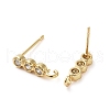 Brass Micro Pave Cubic Zirconia Studs Earring Findings KK-K364-08G-2