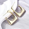 Trapezoid Brass Stud Earrings EJEW-S261-03G-3