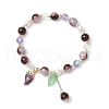 Synthetic Moonstone & Glass Round Beaded Stretch Bracelets BJEW-JB11858-01-2