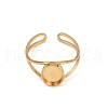 Oval 304 Stainless Steel Cuff Ring Components STAS-A191-12B-G-2