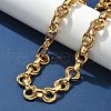 304 Stainless Steel Double Ring Link Chain Necklaces NJEW-S453-02P-A-3