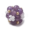 Natural Amethyst & Glass Seed Cluster Beads PALLOY-MZ00591-03-4