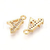 Brass Micro Pave Cubic Zirconia Charms KK-N261-104E-G-2