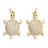 Brass Pave Clear Cubic Zirconia Pendants KK-U009-12K-G-1