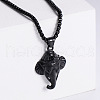 Retro Rock Punk Men's Elephant Stainless Steel Pendant Necklaces TP5420-3-1