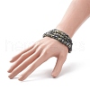 4Pcs 4 Style Natural Larvikite & Synthetic Hematite Stretch Bracelets Set with Cubic Zirconia Column Beaded BJEW-JB08830-3