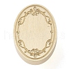 Oval Flower Frame Brass Stamp Heads AJEW-M037-07G-01-2