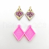 Rhombus with Lotus & Moon Pendant Silicone Molds DIY-M034-12-1
