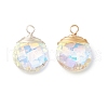 2Pcs Glass Pendants PALLOY-JF03763-1