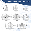   48Pcs 8 Styles Brass Fancy Bead Caps KK-PH0006-50-2