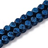Electroplated Natural Lava Rock Beads Strands G-A256-C01-01F-1