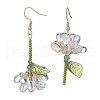 304 Stainless Steel Flower Dangle Earrings EJEW-MZ00461-01-2