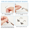DICOSMETIC 60Pcs 201 Stainless Steel Stud Earring Findings with Hole FIND-DC0006-59-4