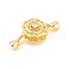 Brass Micro Pave Clear Cubic Zirconia Fold Over Clasps KK-M311-15G-1