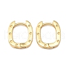 Brass Oval with Polka Dot Hoop Earrings for Woman EJEW-F314-02A-G-1