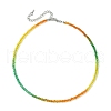 Faceted Rondelle Glass Beaded Necklace for Women NJEW-M208-01A-3