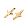 304 Stainless Steel Rhinestone Pendant STAS-U047-23G-2